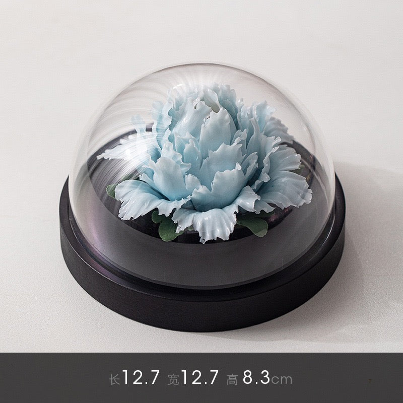 Chinese Intangible Cultural Heritage Handmade Ceramic Handmade Peony Flower Aroma Diffuser Car Aromatherapy Living Room Office Ornament