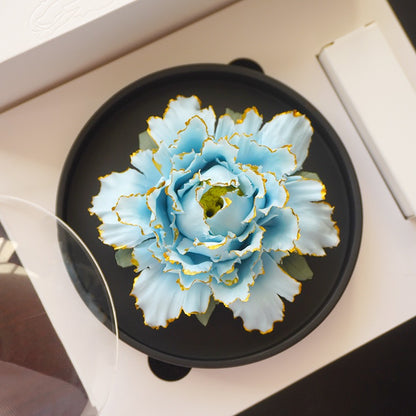 Golden edged Peony Ceramic Aromatherapy Flower Handmade Flower Crafts Gift