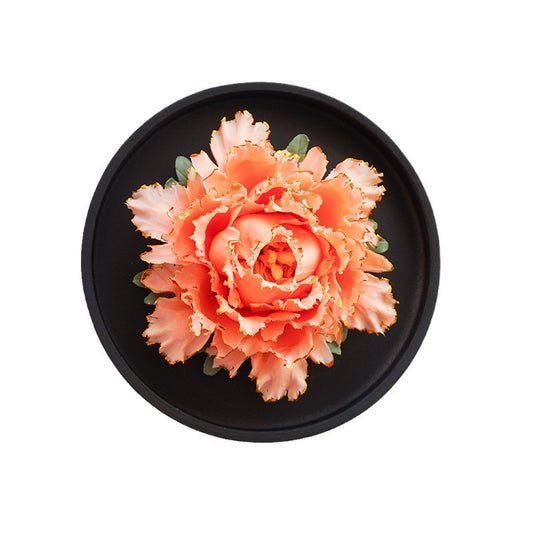 Golden edged Peony Ceramic Aromatherapy Flower Handmade Flower Crafts Gift