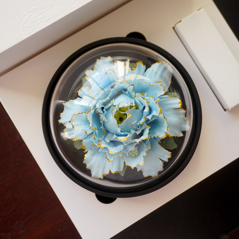 Golden edged Peony Ceramic Aromatherapy Flower Handmade Flower Crafts Gift