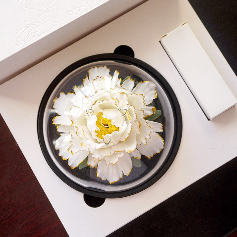 Golden edged Peony Ceramic Aromatherapy Flower Handmade Flower Crafts Gift