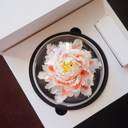 Golden edged Peony Ceramic Aromatherapy Flower Handmade Flower Crafts Gift