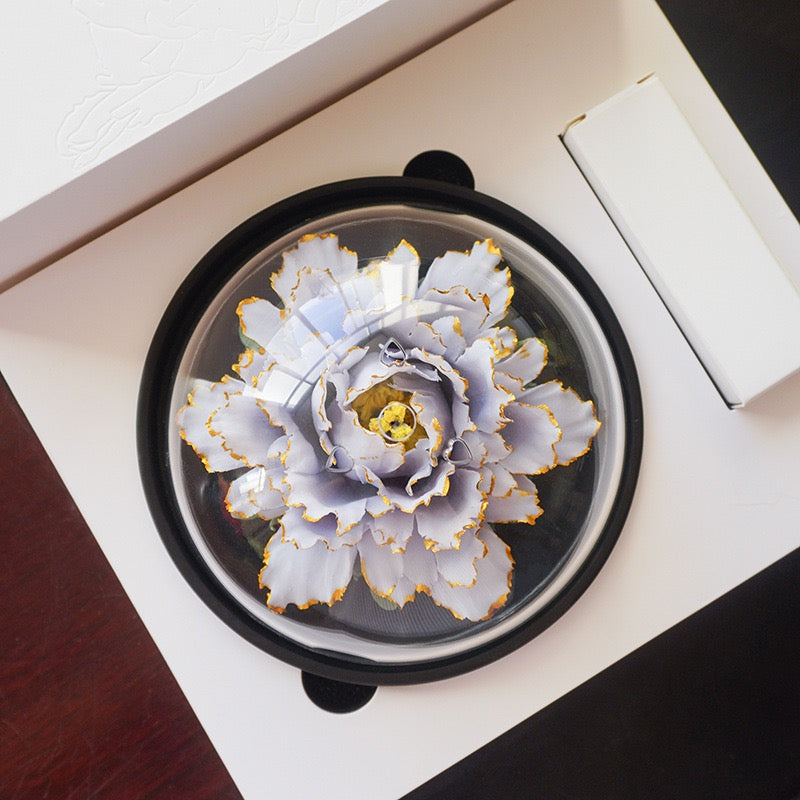 Golden edged Peony Ceramic Aromatherapy Flower Handmade Flower Crafts Gift