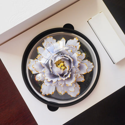 Golden edged Peony Ceramic Aromatherapy Flower Handmade Flower Crafts Gift