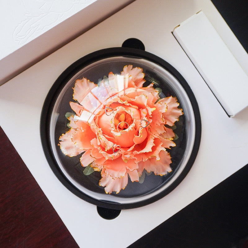 Golden edged Peony Ceramic Aromatherapy Flower Handmade Flower Crafts Gift