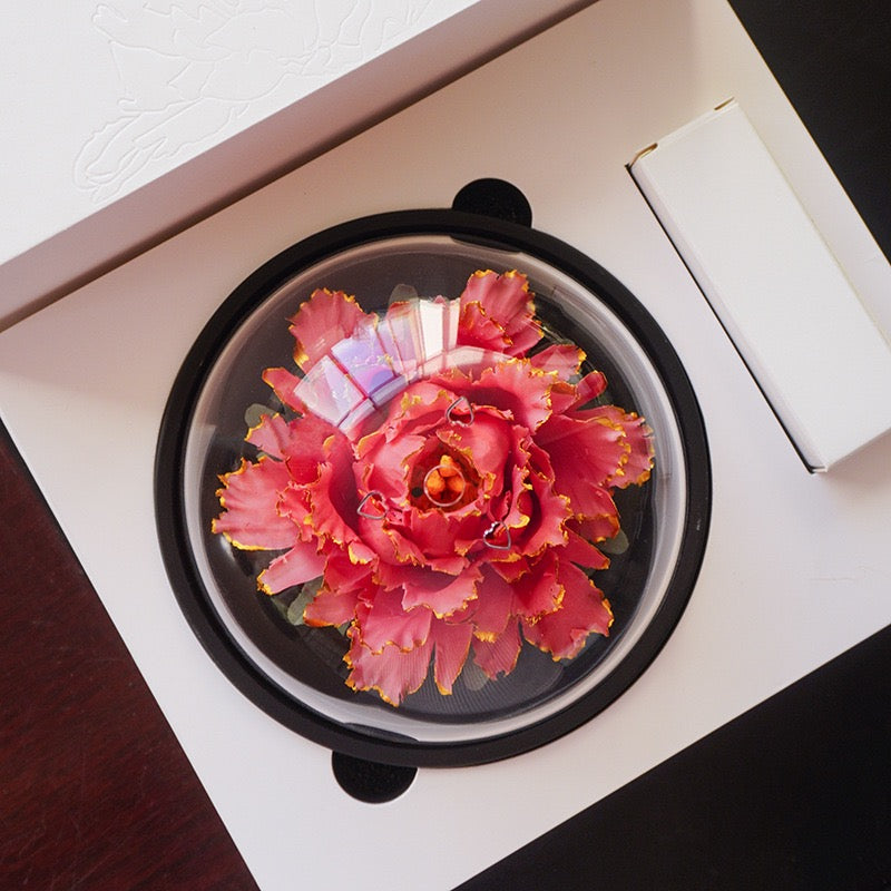 Golden edged Peony Ceramic Aromatherapy Flower Handmade Flower Crafts Gift