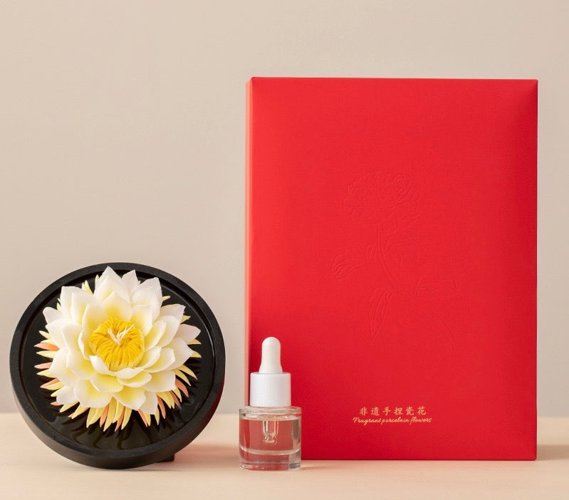 Handmade Ceramic Epiphyllum Aroma Diffuser Intangible Cultural Heritage Gift Box