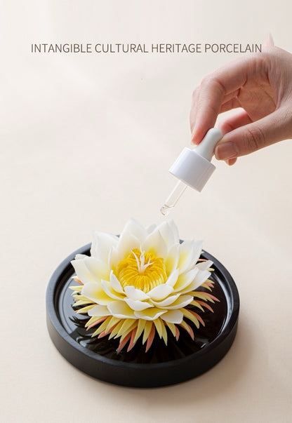 Handmade Ceramic Epiphyllum Aroma Diffuser Intangible Cultural Heritage Gift Box