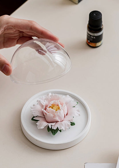 Chinese intangible cultural heritage handmade ceramic peony&rose aromatherapy high-end gift