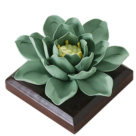 Ceramic handmade green lotus aromatherapy fragrance