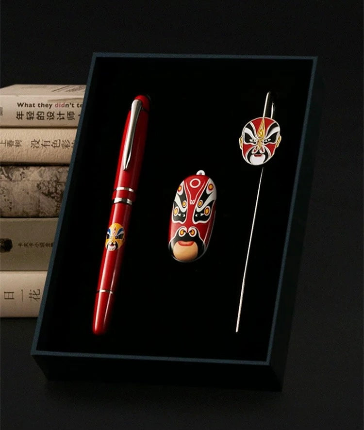 Chinese style Peking Opera facial makeup bookmark+pen+64GB USB flash drive as a gift