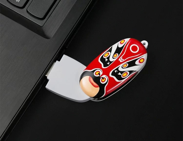 Chinese style Peking Opera facial makeup bookmark+pen+64GB USB flash drive as a gift