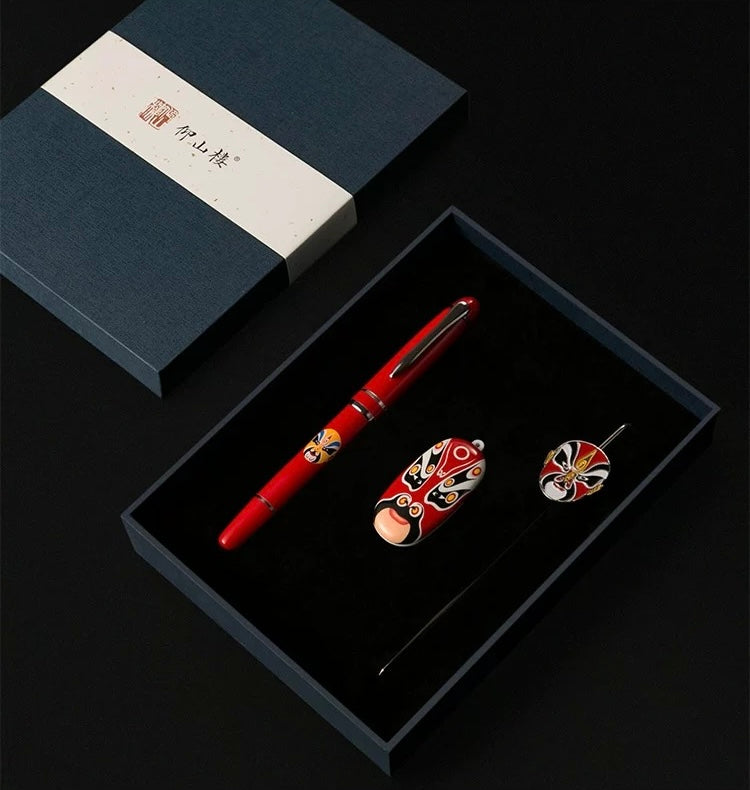 Chinese style Peking Opera facial makeup bookmark+pen+64GB USB flash drive as a gift