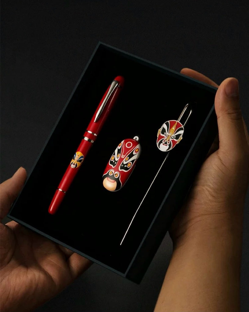 Chinese style Peking Opera facial makeup bookmark+pen+64GB USB flash drive as a gift