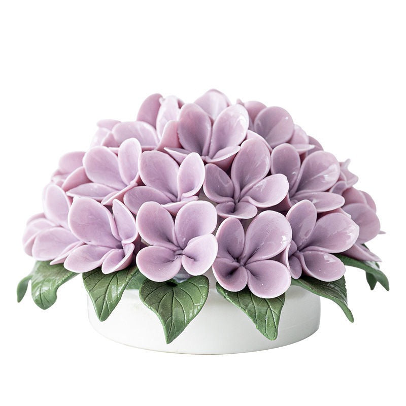 Chinese Intangible Cultural Heritage Ceramic Hydrangea Incense Holder Handmade Ceramic Floral Incense Stick Base