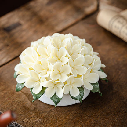 Chinese Intangible Cultural Heritage Ceramic Hydrangea Incense Holder Handmade Ceramic Floral Incense Stick Base