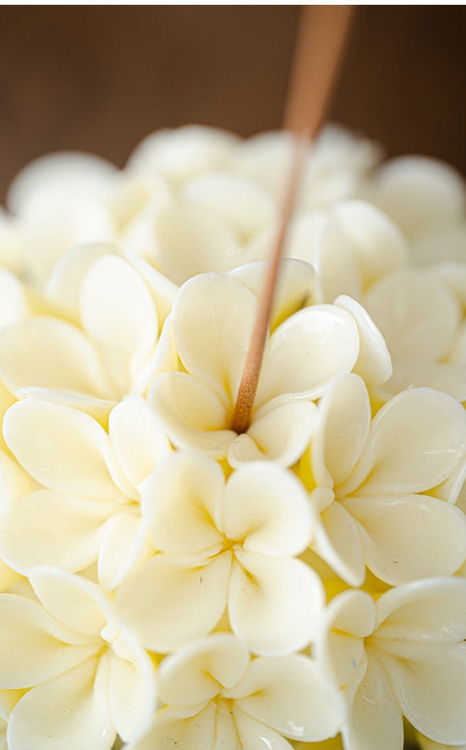 Chinese Intangible Cultural Heritage Ceramic Hydrangea Incense Holder Handmade Ceramic Floral Incense Stick Base