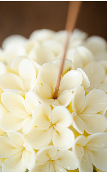 Chinese Intangible Cultural Heritage Ceramic Hydrangea Incense Holder Handmade Ceramic Floral Incense Stick Base