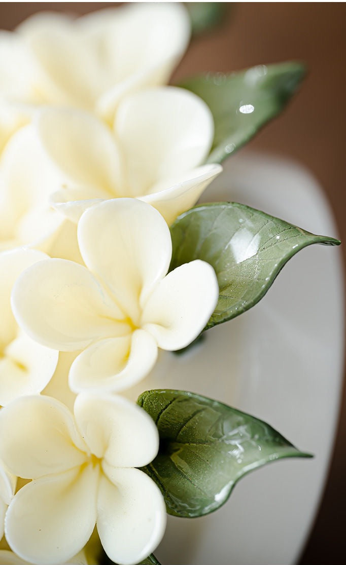 Chinese Intangible Cultural Heritage Ceramic Hydrangea Incense Holder Handmade Ceramic Floral Incense Stick Base