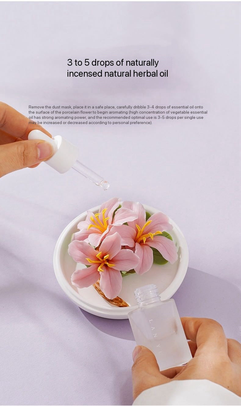 Chinese Intangible Cultural Heritage Handcrafted Ceramic Hand-Molded Flower – Bauhinia Aroma Diffuser