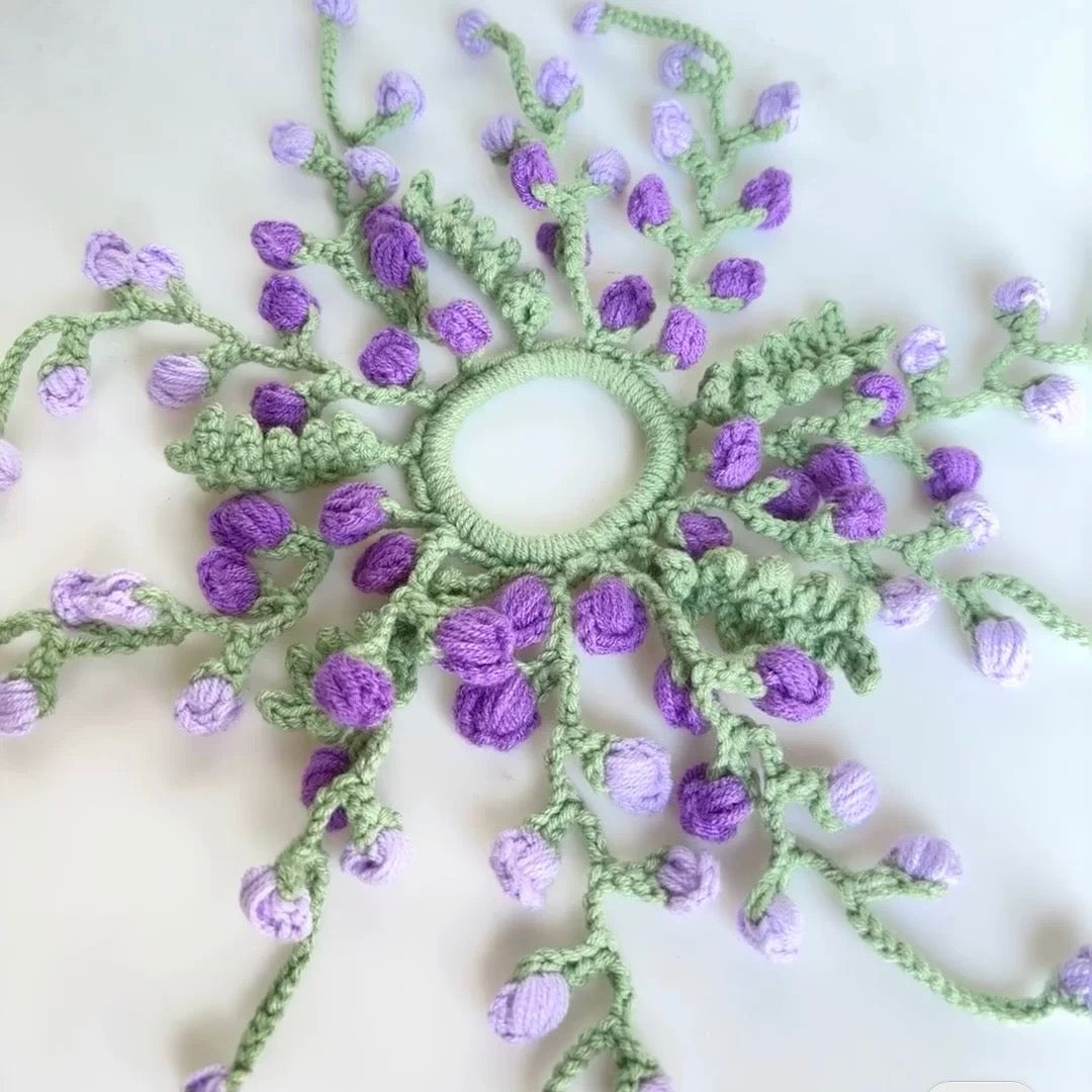 【Materials Pack】Hand-Crocheted Wisteria Flower Hair Tie