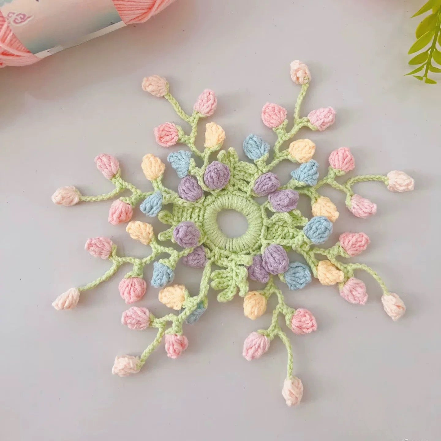 【Materials Pack】Hand-Crocheted Wisteria Flower Hair Tie