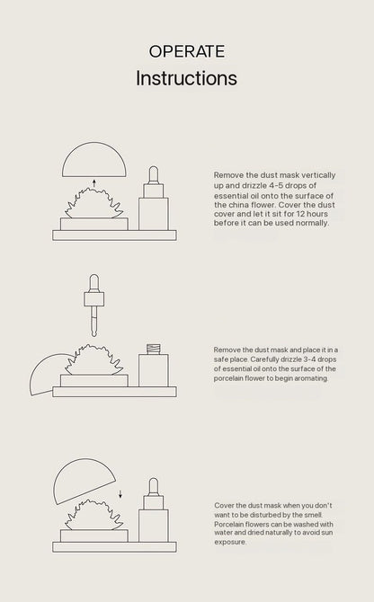 Intangible Cultural Heritage Hand-Sculpted Ceramic Flower Flameless Incense Diffuser, Two-Tone Peony Flower Ornament in Gift Box