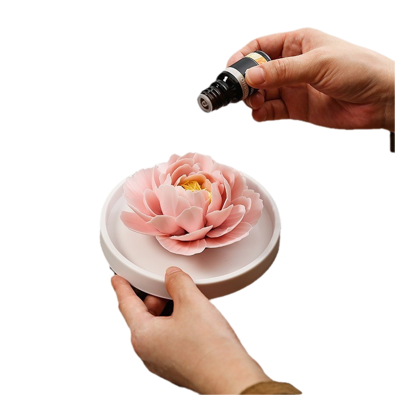 Chinese Intangible Cultural Heritage Hand-Sculpted Ceramic Floral Aroma Diffuser Gift Box