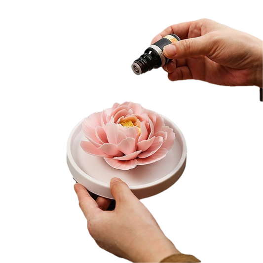Chinese Intangible Cultural Heritage Hand-Sculpted Ceramic Floral Aroma Diffuser Gift Box