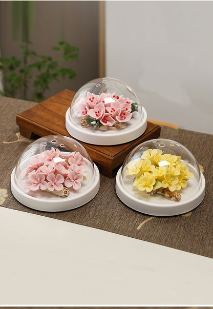 Chinese Intangible Cultural Heritage Hand-Sculpted Ceramic Floral Aroma Diffuser Gift Box