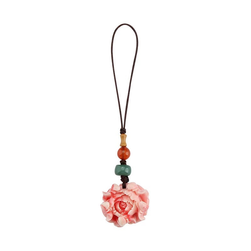 Peony Flower Mobile Phone Chain Lanyard