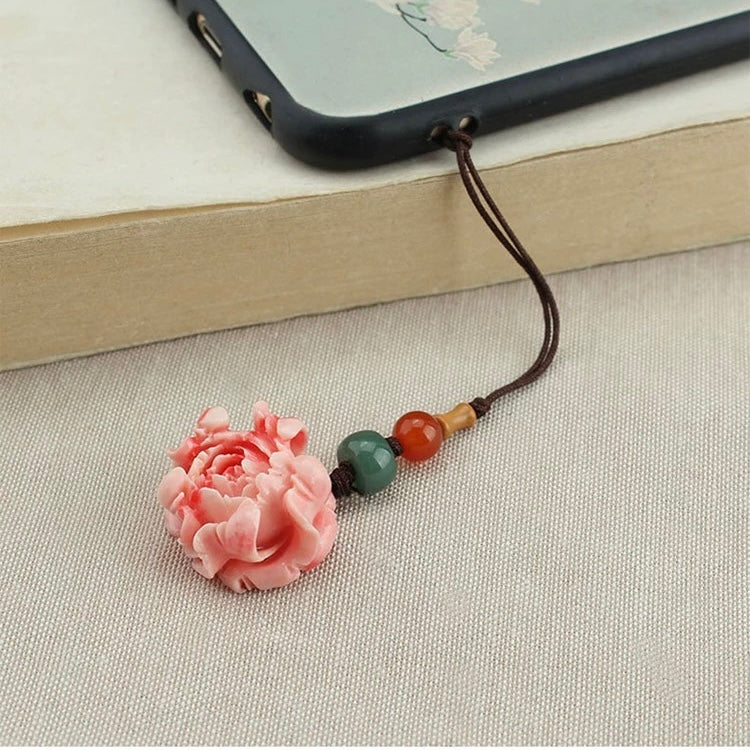 Peony Flower Mobile Phone Chain Lanyard