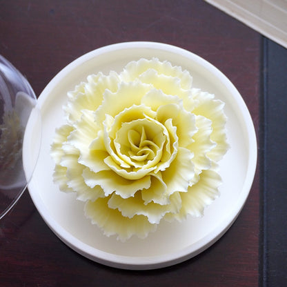 Intangible Cultural Heritage Purely Handmade Ceramic Flower with a White Base and Premium Texture