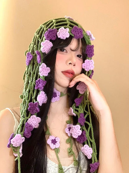 Handmade Crochet Floral Rear Frill