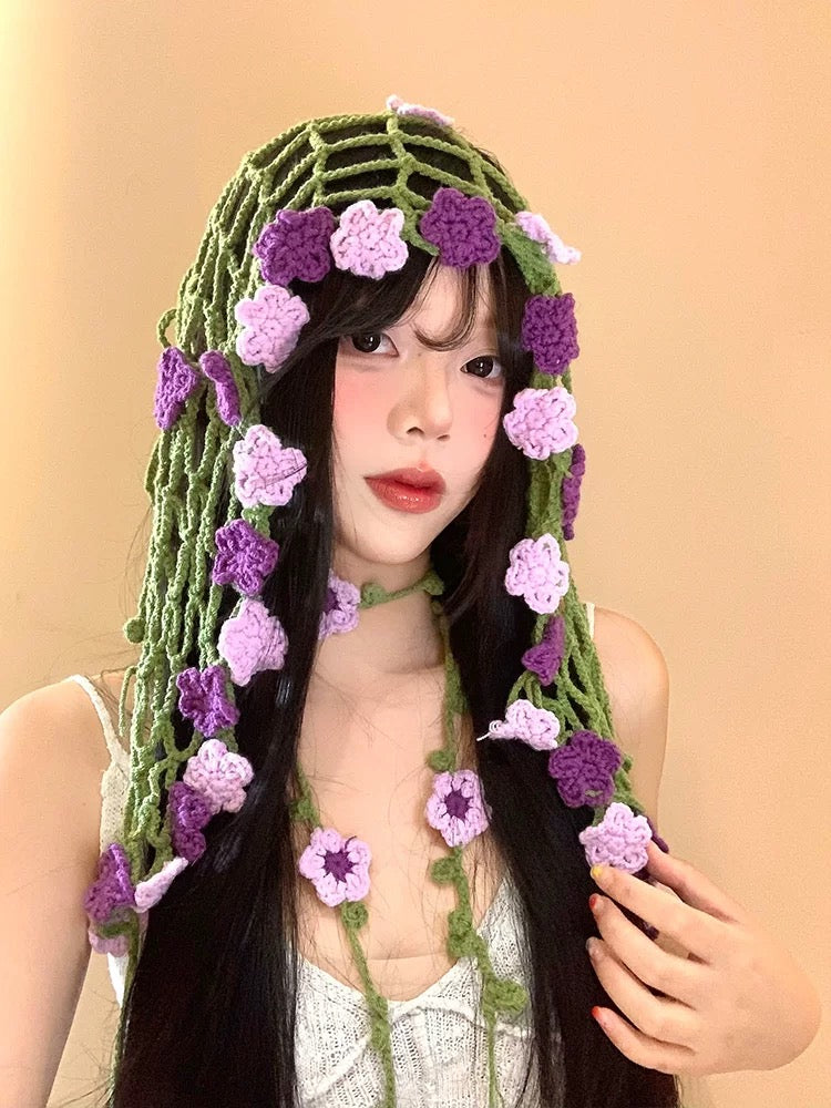 Handmade Crochet Floral Rear Frill