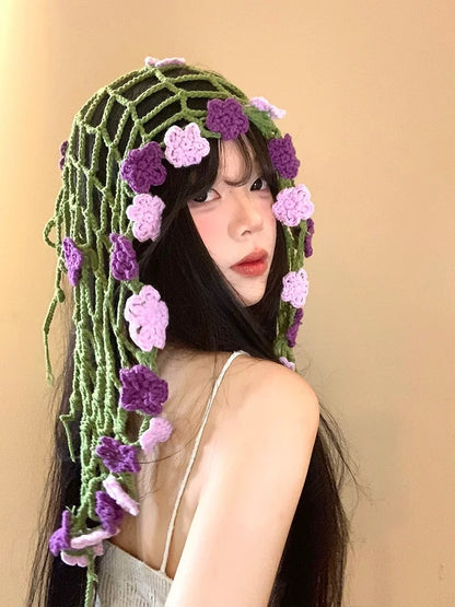 Handmade Crochet Floral Rear Frill