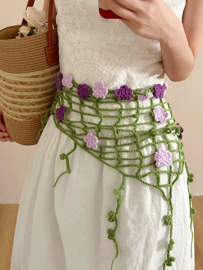 Handmade Crochet Floral Rear Frill