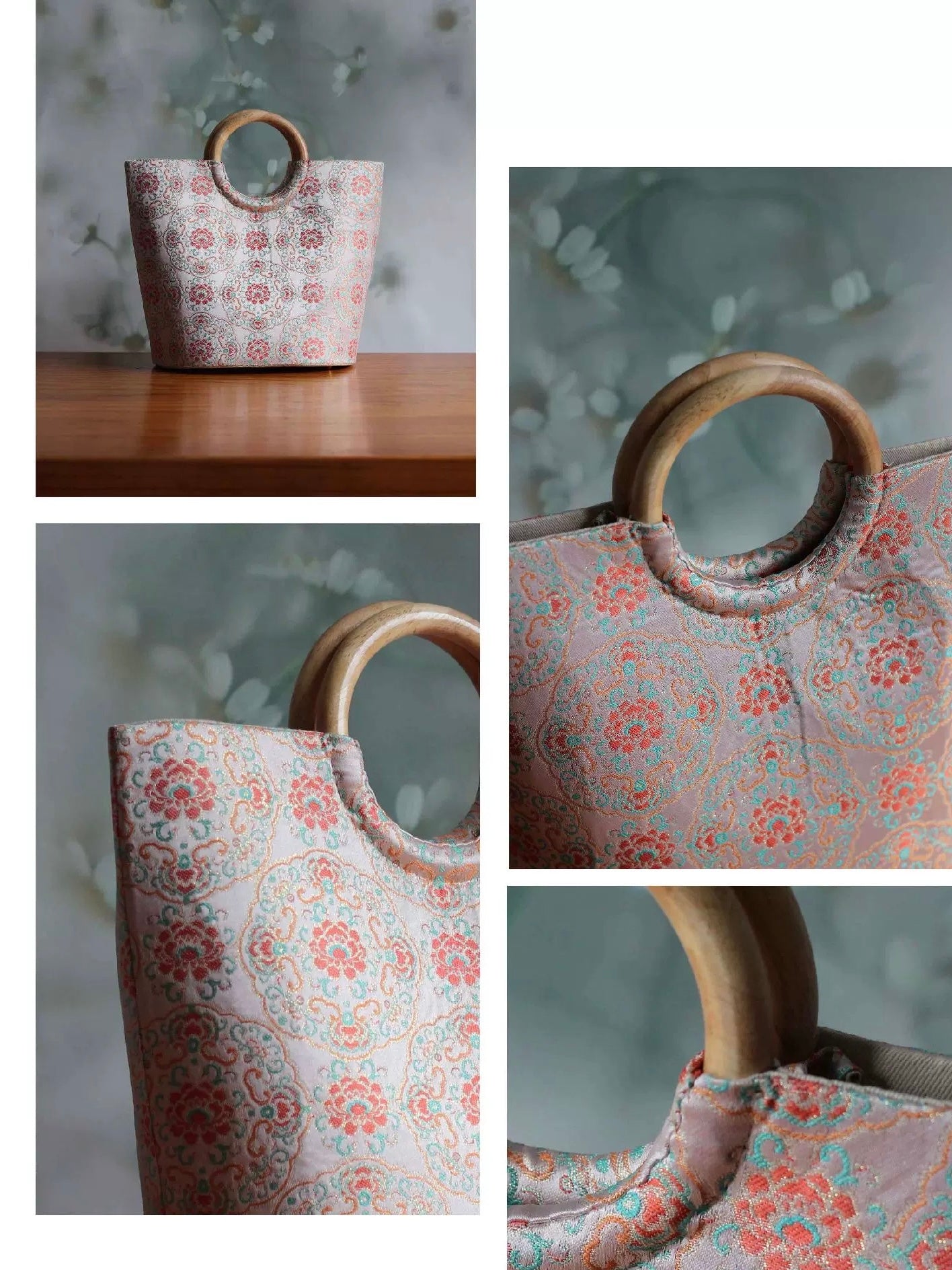 Handmade DIY Sewn Song Brocade Bag Materials