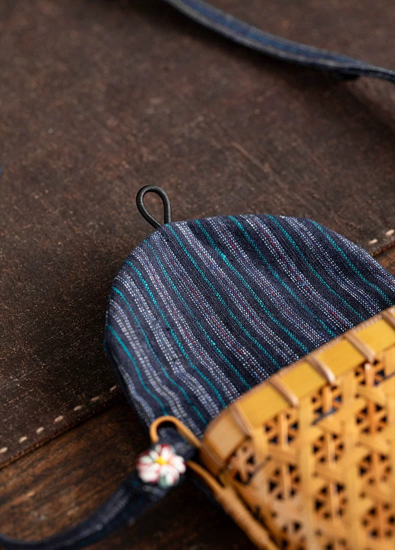 Exquisitely handcrafted lacquer weaving with a bamboo woven storage bag
