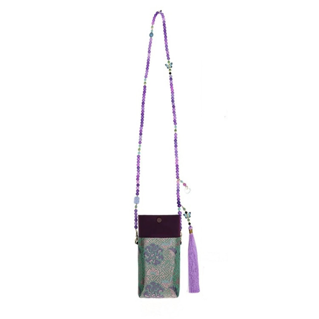 Purple Baoxiang Flower Mobile Phone Bag