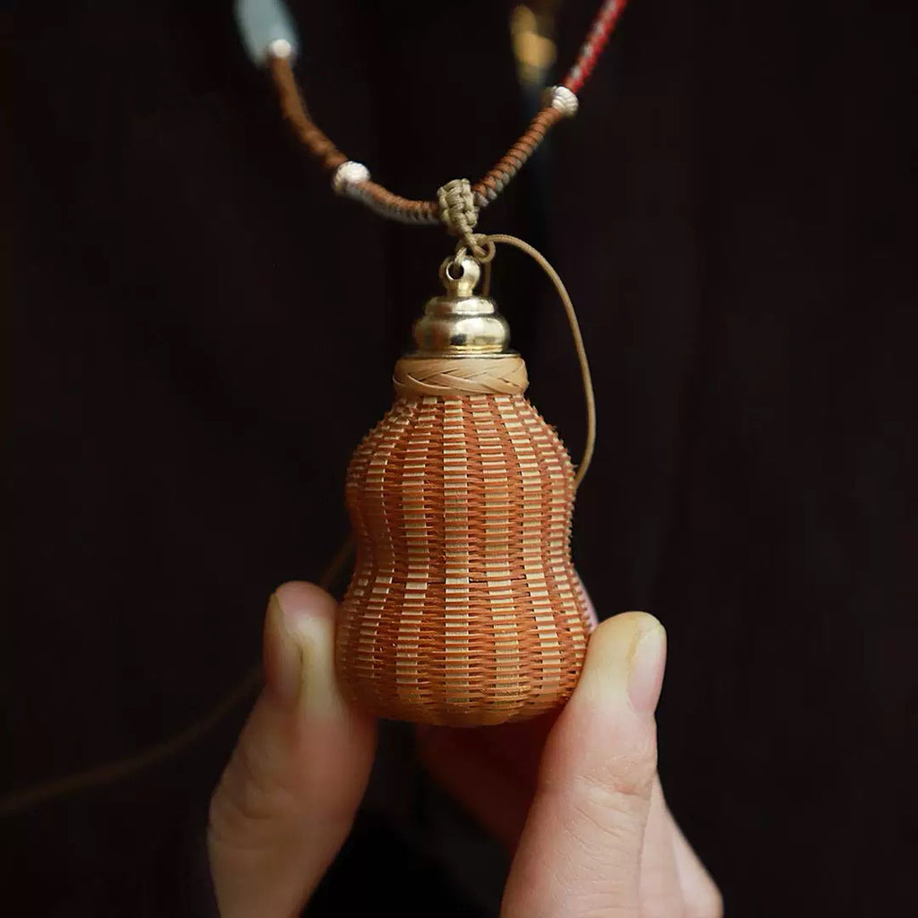 Handmade Bamboo Woven "Peace, Fortune & Prosperity Pendant