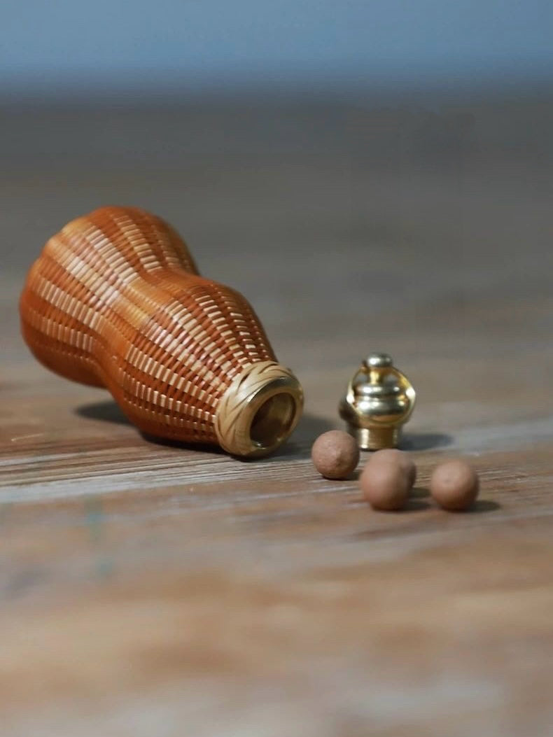 Handmade Bamboo Woven "Peace, Fortune & Prosperity Pendant