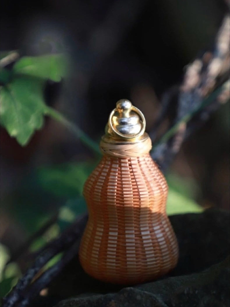 Handmade Bamboo Woven "Peace, Fortune & Prosperity Pendant