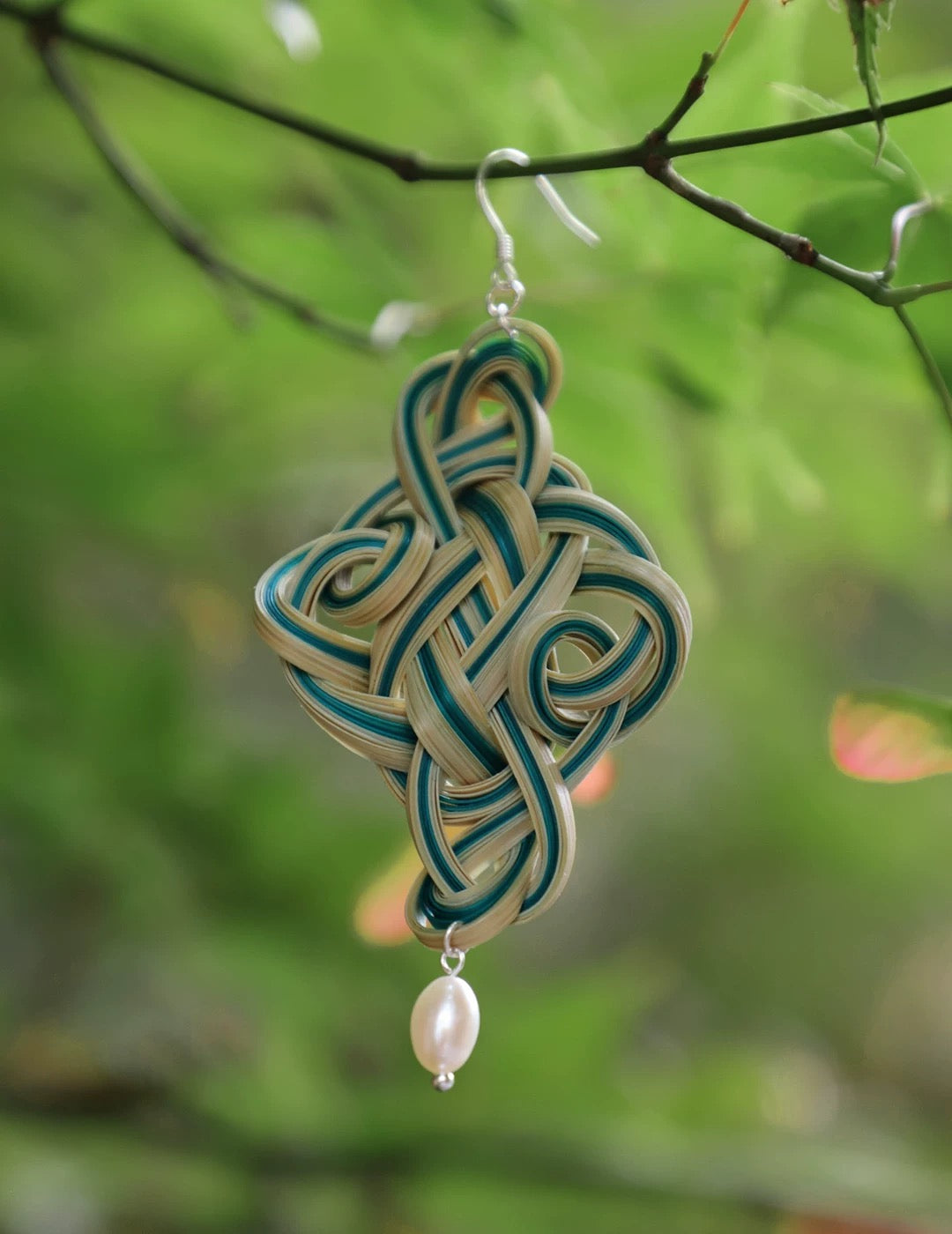 Intangible Heritage Handcrafted Ruyi Pearl Earrings