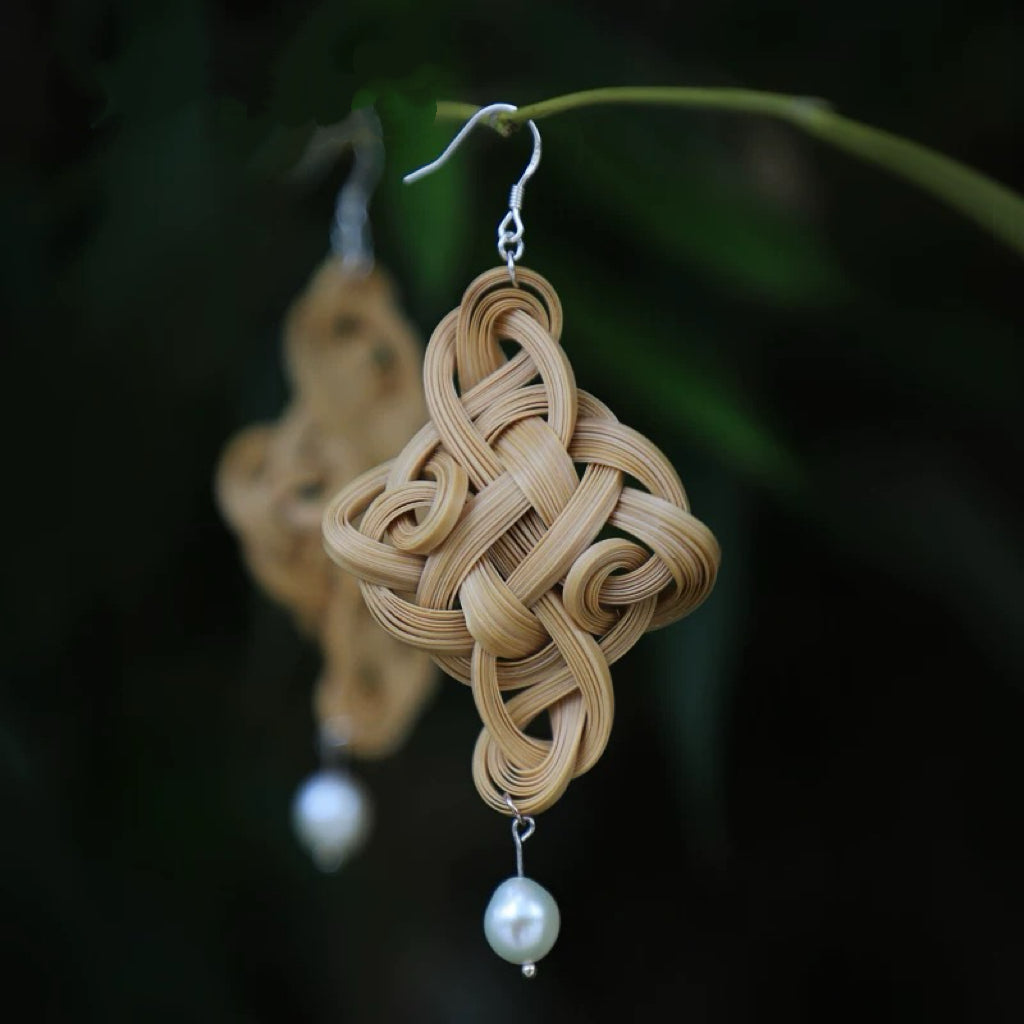 Intangible Heritage Handcrafted Ruyi Pearl Earrings