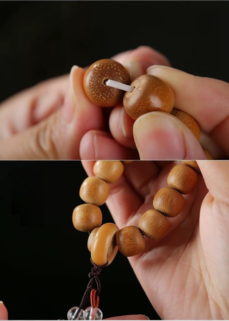Handcrafted, Finely Milled 108 Yuzhu Beads