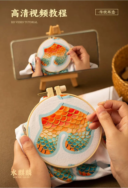 Qilin  hand-embroidered doll