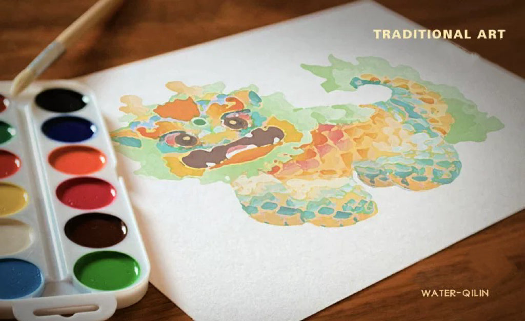 Qilin  hand-embroidered doll