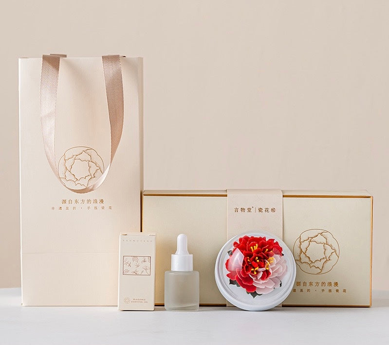 Handcrafted Ceramic Peony Aroma Diffuser Ornament