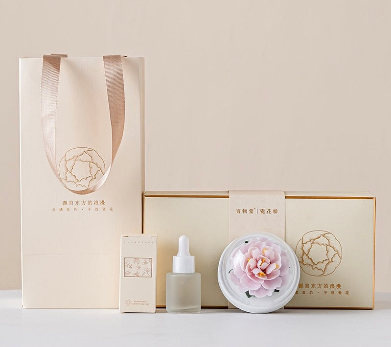 Handcrafted Ceramic Peony Aroma Diffuser Ornament